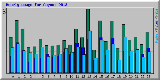 Hourly usage for August 2013