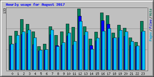 Hourly usage for August 2017