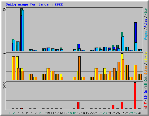 Daily usage for January 2022