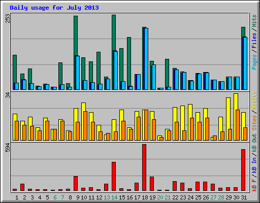 Daily usage for July 2013