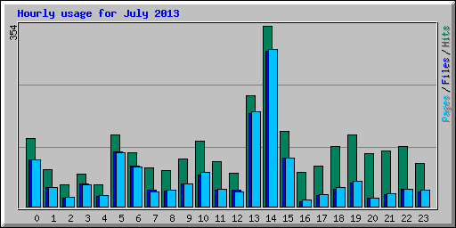 Hourly usage for July 2013