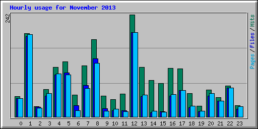 Hourly usage for November 2013