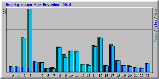 Hourly usage for November 2018