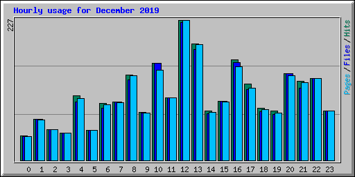 Hourly usage for December 2019