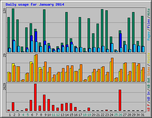 Daily usage for January 2014