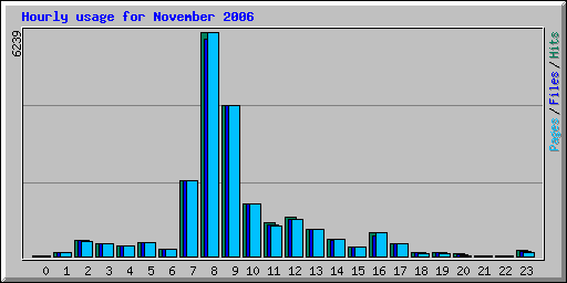 Hourly usage for November 2006