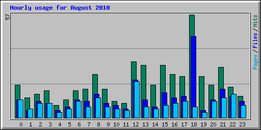 Hourly usage for August 2010