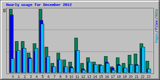 Hourly usage for December 2012