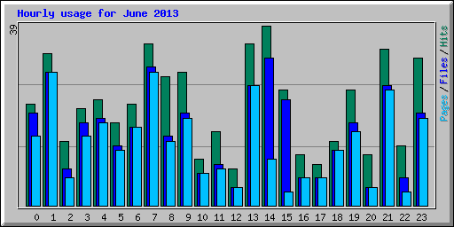 Hourly usage for June 2013