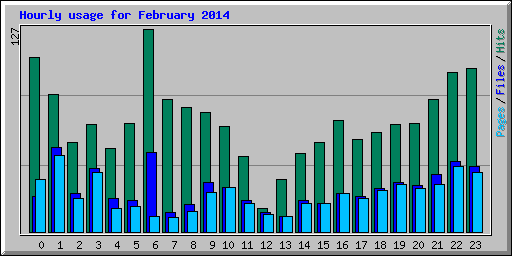 Hourly usage for February 2014