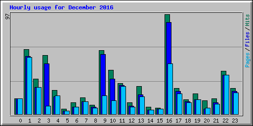 Hourly usage for December 2016