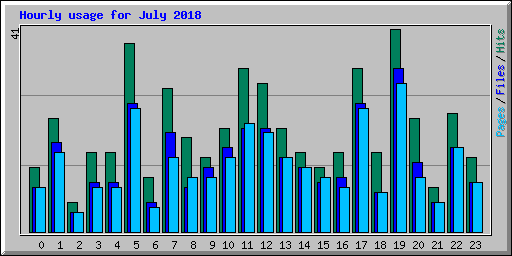 Hourly usage for July 2018