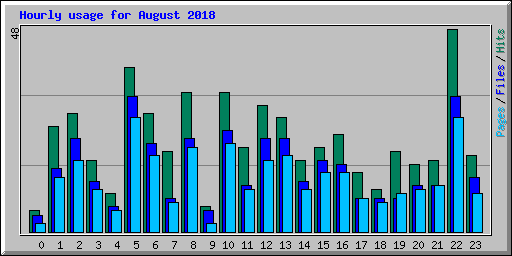 Hourly usage for August 2018