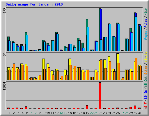 Daily usage for January 2018