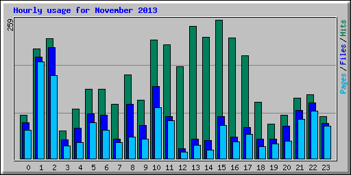 Hourly usage for November 2013