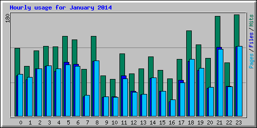 Hourly usage for January 2014