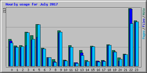 Hourly usage for July 2017