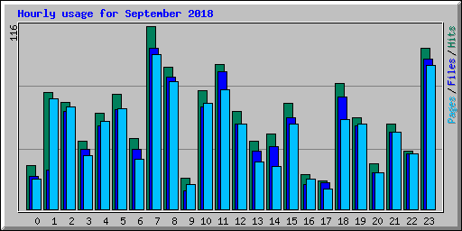 Hourly usage for September 2018