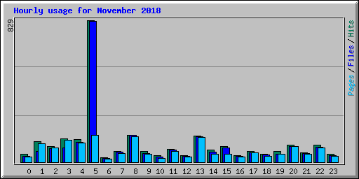 Hourly usage for November 2018