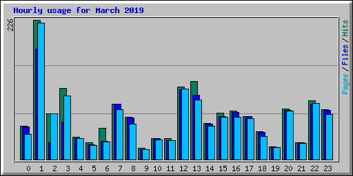 Hourly usage for March 2019