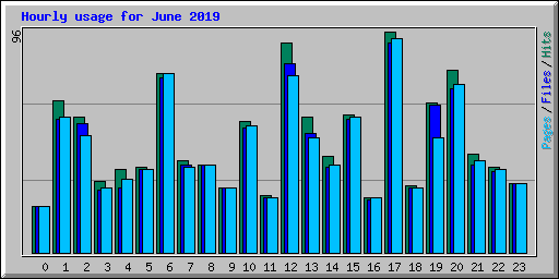 Hourly usage for June 2019