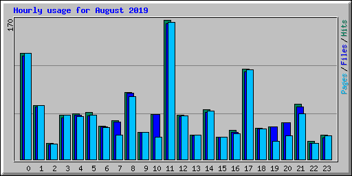 Hourly usage for August 2019