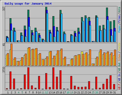 Daily usage for January 2014