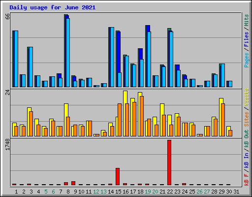 Daily usage for June 2021