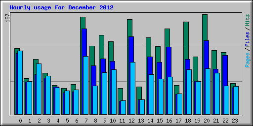 Hourly usage for December 2012