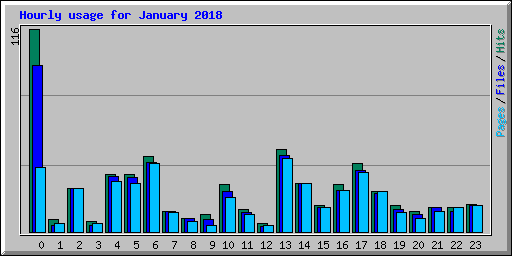 Hourly usage for January 2018