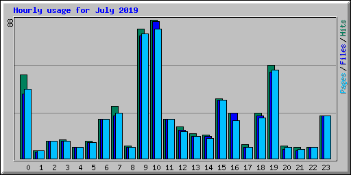 Hourly usage for July 2019