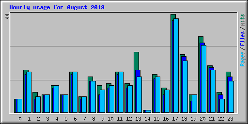 Hourly usage for August 2019