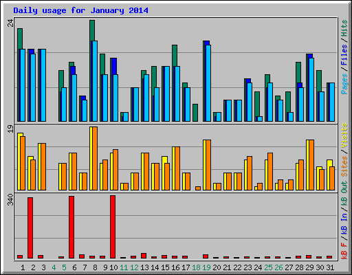 Daily usage for January 2014