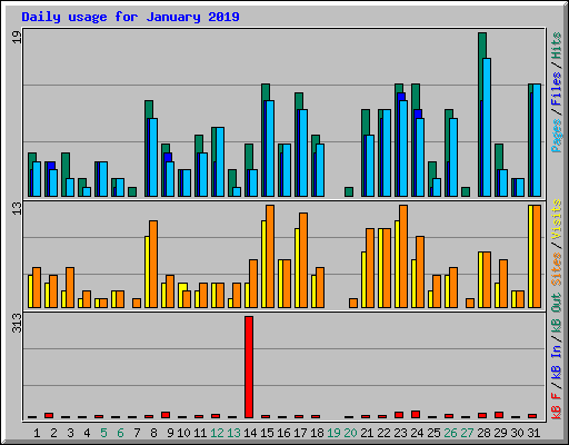 Daily usage for January 2019