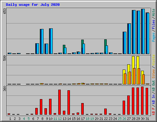 Daily usage for July 2020