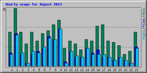 Hourly usage for August 2013