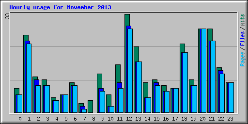 Hourly usage for November 2013