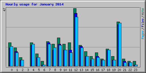 Hourly usage for January 2014