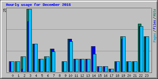 Hourly usage for December 2016