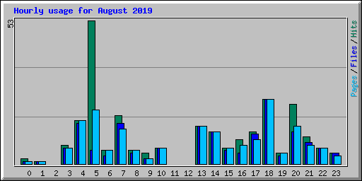 Hourly usage for August 2019