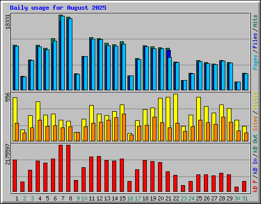 Daily usage for August 2025