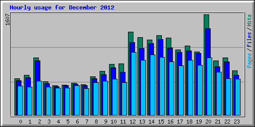 Hourly usage for December 2012