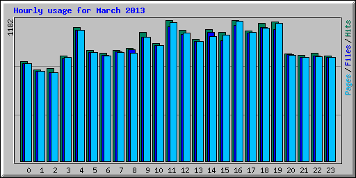 Hourly usage for March 2013