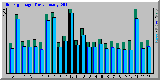 Hourly usage for January 2014