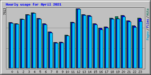 Hourly usage for April 2021
