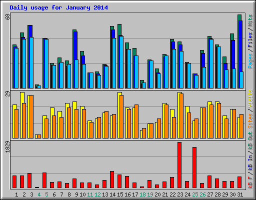 Daily usage for January 2014