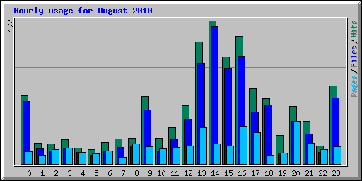 Hourly usage for August 2010