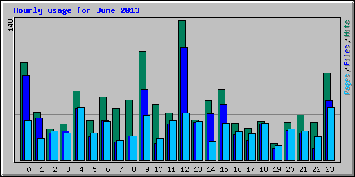 Hourly usage for June 2013