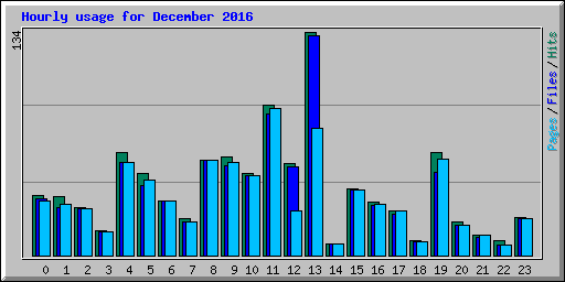 Hourly usage for December 2016