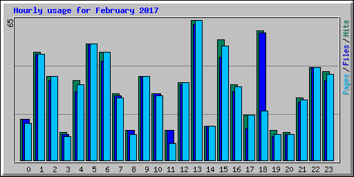 Hourly usage for February 2017